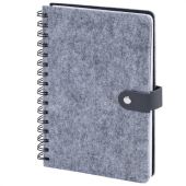 Ежедневник недатированный, А5, 135х210 мм, BRAUBERG "Felt", на гребне, войлок, застежка на кнопке, 160 л., серый, 117133
