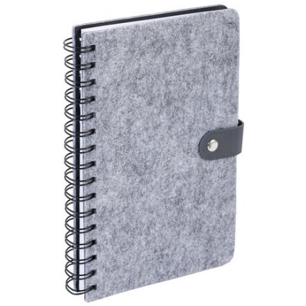 Ежедневник недатированный, А5, 135х210 мм, BRAUBERG "Felt", на гребне, войлок, застежка на кнопке, 160 л., серый, 117133