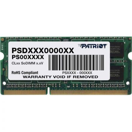 Модуль памяти Patriot DDR3L SO-DIMM 8Gb 1600МГц CL11 (PSD38G1600L2S)