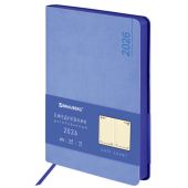 Ежедневник датированный 2026 А5 138x213 мм, BRAUBERG "Metropolis Mix", под кожу, гибкий, голубой, 117444
