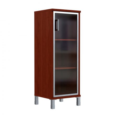Шкаф-колонка средняя со стеклянной дверью в AL-рамке B 421.7(R) Бургунди 475х450х1286 BORN
