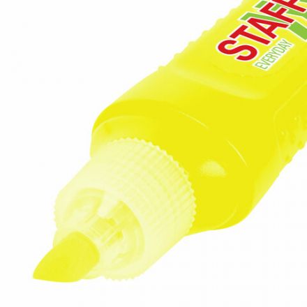 Текстовыделитель STAFF "EVERYDAY HL-707", ЖЕЛТЫЙ, линия 1-5 мм, скошенный наконечник, 152542