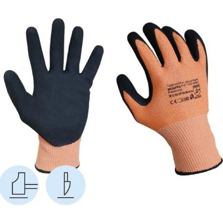 Перчатки защитные от порезов SCAFFA Рубеж Нит Е DY1350S-OR/BLK р.11