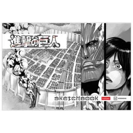 Альбом для рисования А4, 30 листов, скоба, обложка картон, HATBER, 205х290мм, "Атака Титанов_Манга", 084589, 30А4В