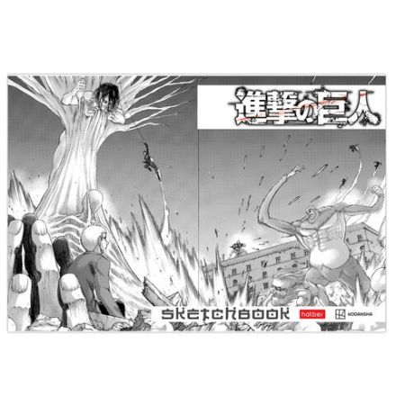 Альбом для рисования А4, 30 листов, скоба, обложка картон, HATBER, 205х290мм, "Атака Титанов_Манга", 084589, 30А4В