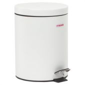 Ведро мусорное с педалью 5 литров "Classic", БЕЛОЕ ГЛЯНЦЕВОЕ, металлическое, со съемным внутренним ведром, LAIMA, 604947