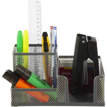 Подставка-органайзер для канц принадлежностей Attache серебр 185x93x102мм Подставка-органайзер для канц принадлежностей Attache серебр 185x93x102мм