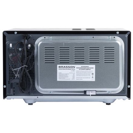 Микроволновая печь без поворотного стола BRASSON (БРАССОН) MW2390D-11GP, ГРИЛЬ, 9 ПРОГРАММ, 23л, 900Вт, сенсорное управление, черная, 454981