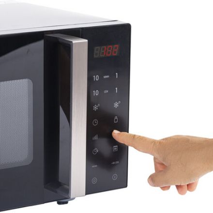 Микроволновая печь без поворотного стола BRASSON (БРАССОН) MW2390D-11GP, ГРИЛЬ, 9 ПРОГРАММ, 23л, 900Вт, сенсорное управление, черная, 454981