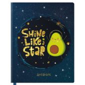 Дневник 1-11 класс 48 л., кожзам (твердая), печать, глиттер, ЮНЛАНДИЯ, "Space Avo", 106201