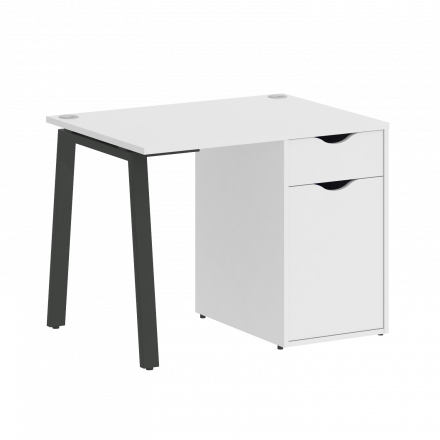 Home Office Стол письменный VR.SP-3-98.1.A Белый бриллиант/Антрацит металл 980*720*750