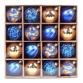 Шары елочные 16 шт., 8 см, "Blue&Gold", пластик, золото/синий, ЗОЛОТАЯ СКАЗКА, 592454 Шары елочные 16 шт., 8 см, "Blue&Gold", пластик, золото/синий, ЗОЛОТАЯ СКАЗКА, 592454