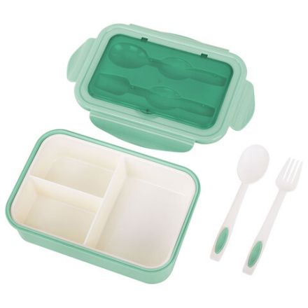 Ланч-бокс контейнер, 2 секции, 3+1 отделение, 1,4 л, ложка, вилка, 7х21х14 см, мятный, JOYLUX (ДЖОЙЛЮКС), 609347 Ланч-бокс контейнер, 2 секции, 3+1 отделение, 1,4 л, ложка, вилка, 7х21х14 см, мятный, JOYLUX (ДЖОЙЛЮКС), 609347