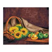 Алмазная мозаика ТРИ СОВЫ "Натюрморт с подсолнухами", 40*50см, холст, картонная коробка с пластиковой ручкой Алмазная мозаика ТРИ СОВЫ "Натюрморт с подсолнухами", 40*50см, холст, картонная коробка с пластиковой ручкой