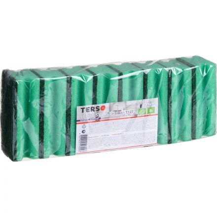 Губки для мытья посуды Т127 д/сложных загрязнений 130х70х45 зеленые 8шт/уп