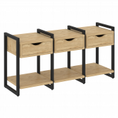 Loft Тумба на регулируемых опорах наборная. Вариант №4 VR.L-TN-4.O Тиквуд светлый/Чёрный металл 1440*460*719 Loft Тумба на регулируемых опорах наборная. Вариант №4 VR.L-TN-4.O Тиквуд светлый/Чёрный металл 1440*460*719