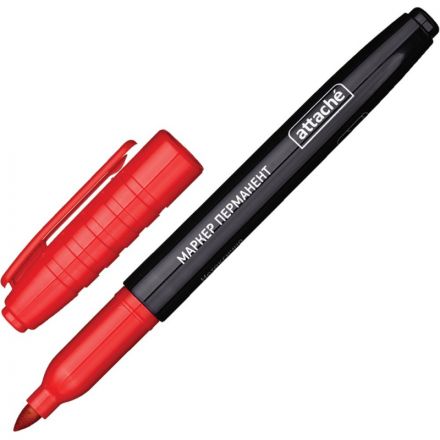 Маркер перманентный Attache красный (толщина линии 1.5-3 мм)
