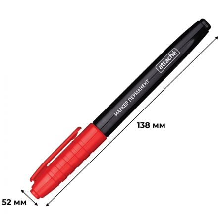 Маркер перманентный Attache красный (толщина линии 1.5-3 мм)