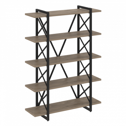 Loft Стеллаж на регулируемых опорах-5 полок VR.L-MST.O-5.8V Тиквуд тёмный/Чёрный металл 1200*400*1650 Loft Стеллаж на регулируемых опорах-5 полок VR.L-MST.O-5.8V Тиквуд тёмный/Чёрный металл 1200*400*1650