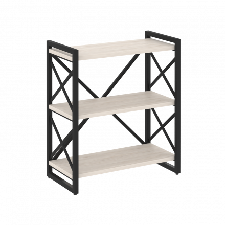 Loft Стеллаж на регулируемых опорах-3 полки VR.L-MST.O-3.8 Денвер светлый/Чёрный металл 800*400*910