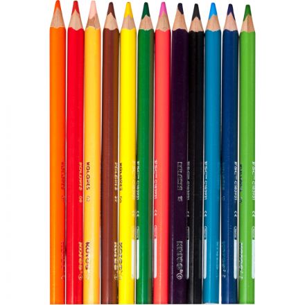 Карандаши цветные KOLORES трехгр. JUMBO 12шт/наб,точилка,карт.тубус 93515