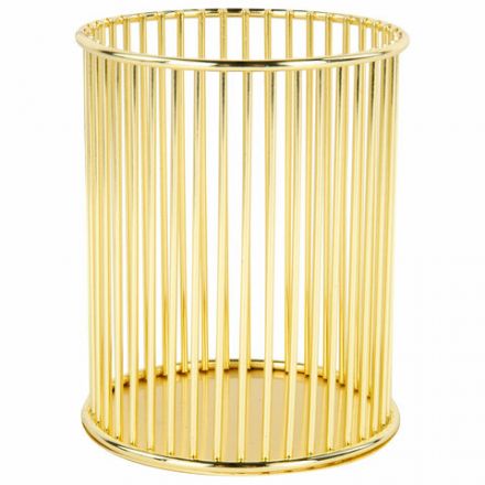 Органайзер-стаканчик для косметики и мелочей MONTE VITA (МОНТЕ ВИТА), металлический, 100х80 мм, золото, 272484