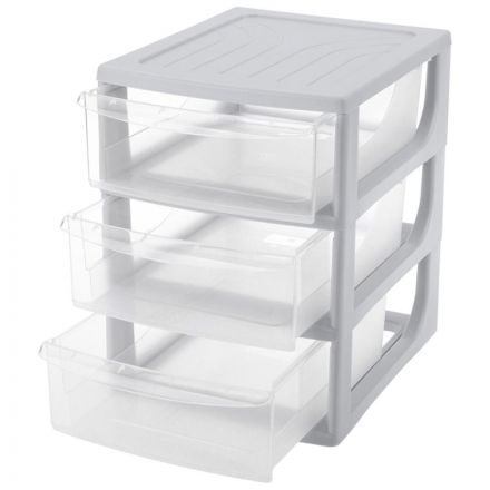 Бокс с выдвижными лотками А5 195х254х264мм 3выдв.отд, светло-сер. 433223730