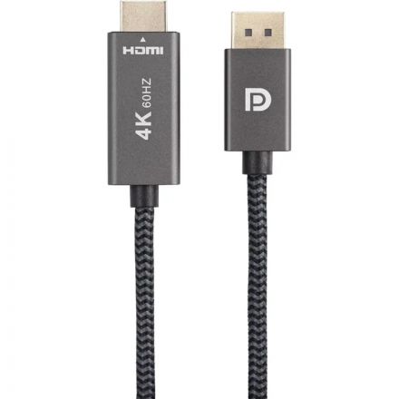 Кабель Telecom (TA561M-1.8M) DisplayPort M-> HDMI M 4K@60Hz 1.8m оплетка