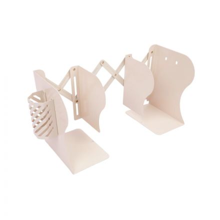 Подставка для книг и учебников раздвижная со стаканом, бежевая