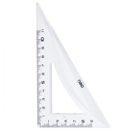 Набор чертежный Deli EG00412 средн:лин 20см,угольн 11 и8см,трансп12см,прозр