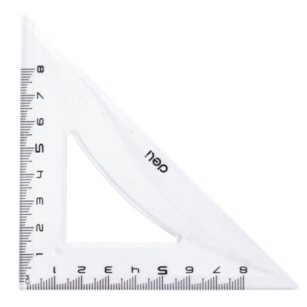 Набор чертежный Deli EG00412 средн:лин 20см,угольн 11 и8см,трансп12см,прозр