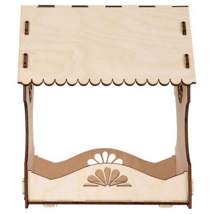 Конструктор, кормушка для птиц, сборная модель "Рябинка", 20х17х13 см, фанера, BAMBOX (БАМБОКС), 666180