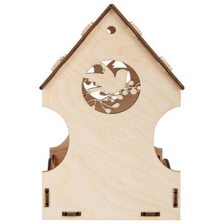 Конструктор, кормушка для птиц, сборная модель "Рябинка", 20х17х13 см, фанера, BAMBOX (БАМБОКС), 666180