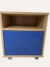 Тумба прикроватная "Шарм", 40,5*47,5*38, Сонома, МДФ узор Синий глянец Тумба прикроватная "Шарм", 40,5*47,5*38, Сонома, МДФ узор Синий глянец