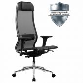 Кресло МЕТТА "ErgoLife" 10 B1-104D, хром, синхромеханизм, 2D-подлокотники, прочная сетка, черное