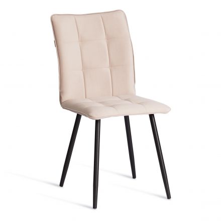 Стул обеденный Bari LT, флок , бежевый/черный, 7, 41х55х89 см