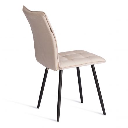 Стул обеденный Bari LT, флок , бежевый/черный, 7, 41х55х89 см