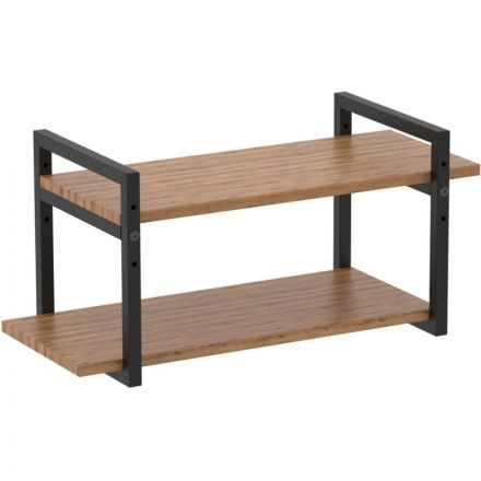 Полка TI_настен/настоль Комус Онега-7 290х580 мет чер/ЛДСП дуб вотан