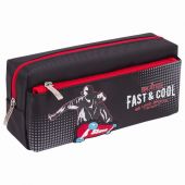 Пенал мягкий ЮНЛАНДИЯ, 2 отделения, полиэстер, "Skate", черный, 21х6х9 см, 270276