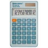 Калькулятор карманный BRAUBERG CX-102C-BL (76x126 мм), 12 разрядов, двойное питание, ГОЛУБОЙ, 272649