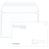 Конверты С4 (229х324 мм), отрывная лента, "Куда-Кому", 100 г/м2, КОМПЛЕКТ 500 шт., 41371