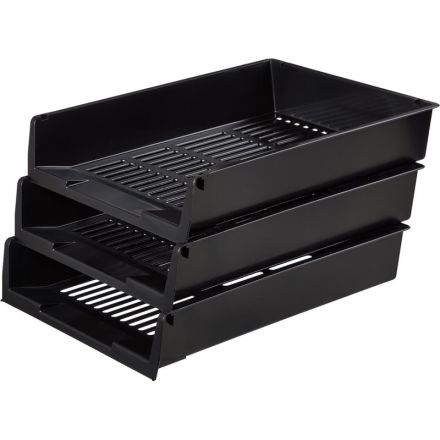 Лоток для бумаг горизонтальный Attache решетчатый черный