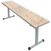 Скамья MET_120x32x46 пластик мрамор беж/серый new