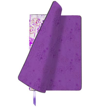 Ежедневник недатированный B6 (127х186 мм), BRAUBERG VISTA, под кожу, гибкий, срез фольга, 136 л., "Spring meadow", 112111