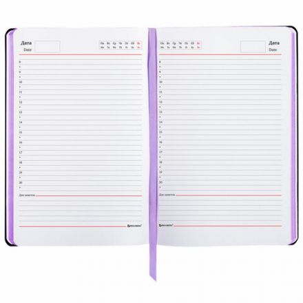 Ежедневник недатированный B6 (127х186 мм), BRAUBERG VISTA, под кожу, гибкий, срез фольга, 136 л., "Spring meadow", 112111