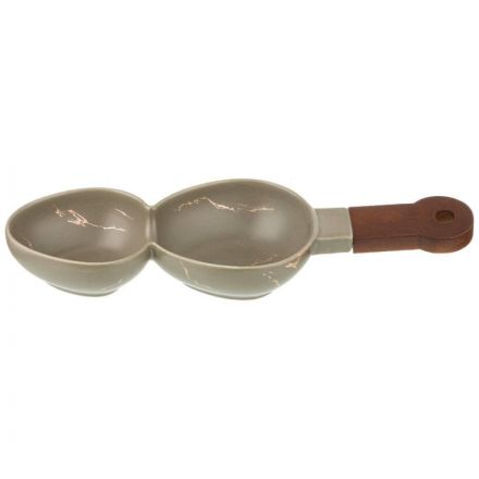 Менажница С Деревянной Ручкой  Золотой Мрамор Цвет: Gray 412-138