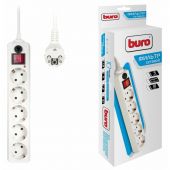 Сетевой фильтр Buro 500SH-10-W 10м (5 розеток) белый Сетевой фильтр Buro 500SH-10-W 10м (5 розеток) белый