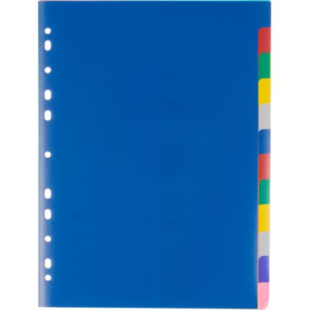 Разделитель листов Attache Economy А4 пластиковый 12 листов разноцветный (290х210 мм)