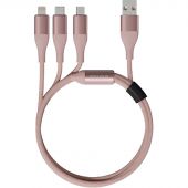 Кабель Lightning - Type-C - Micro USB, 1.2 м, Xiaomi SOLOVE, роз, DW2PinkR