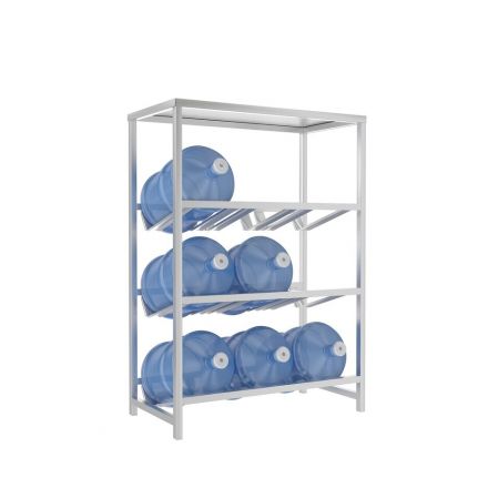 Стеллаж для воды Бомис-9П на 9 тар металлик 885x450x1235 мм